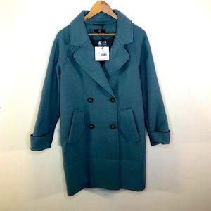 Double breasted Raw Edge Cocoon Coat